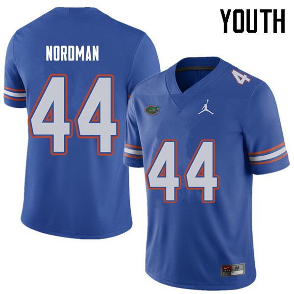 Jordan Brand Youth #44 Tucker Nordman Florida Gators College Football Jerseys Sale-Royal - Click Image to Close